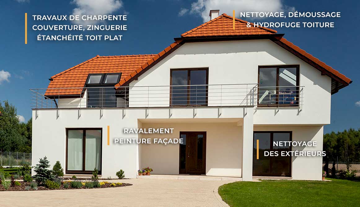 AUGUSTE HABITAT : couvreur dans les Alpes-Maritimes (06) : travaux de charpente, traitement des bois, couverture, zinguerie, nettoyage, démoussage et peinture hydrofuge toiture, étanchéité toit plat terrasse, ravalement peinture façade, nettoyage des extérieurs ... intervention dans les Alpes-Maritimes (06)